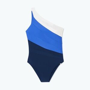 Summersalt One-Shoulder Blue Colorblock One Piece